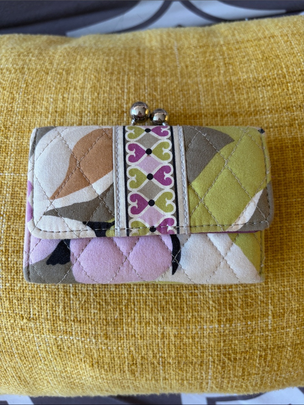 Vera Bradley Quilted Mini Kisslock Wallet